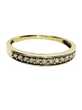 14K Gold Diamond Channel Band - Women Jewelry Ring!